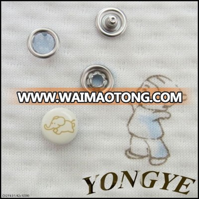 10mm custom logo brass four parts snap button for baby clothing