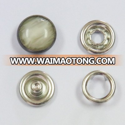 Custom logo mother of pearl prong snap button for clothing