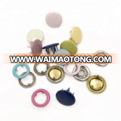 Plating metal brass cap five prong snap button for clothes