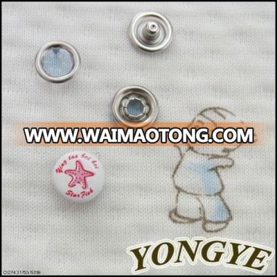 Star logo cap Prong snap button for baby clothing