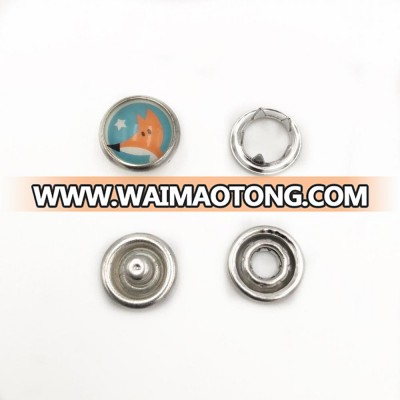 10mm epoxy metal pearl prong snap button for wear